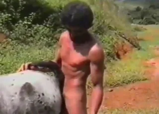 Pony takes anal fuck from guy in short zoo clip