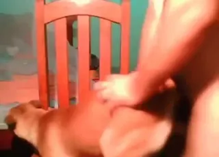 Hardcore brown dog deepthroats guy with large cock
