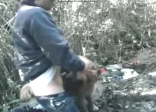 Horny Beast Gets Fed a Big Cock by Guy in Wild Zoo Porn Scene with Animal